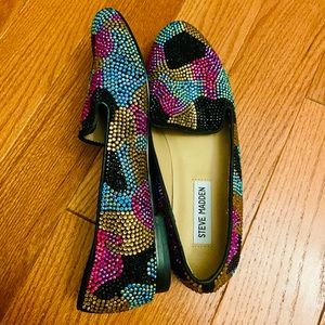 💖🦋 NWOT Rainbow Crystal Loafers by Steve Madden